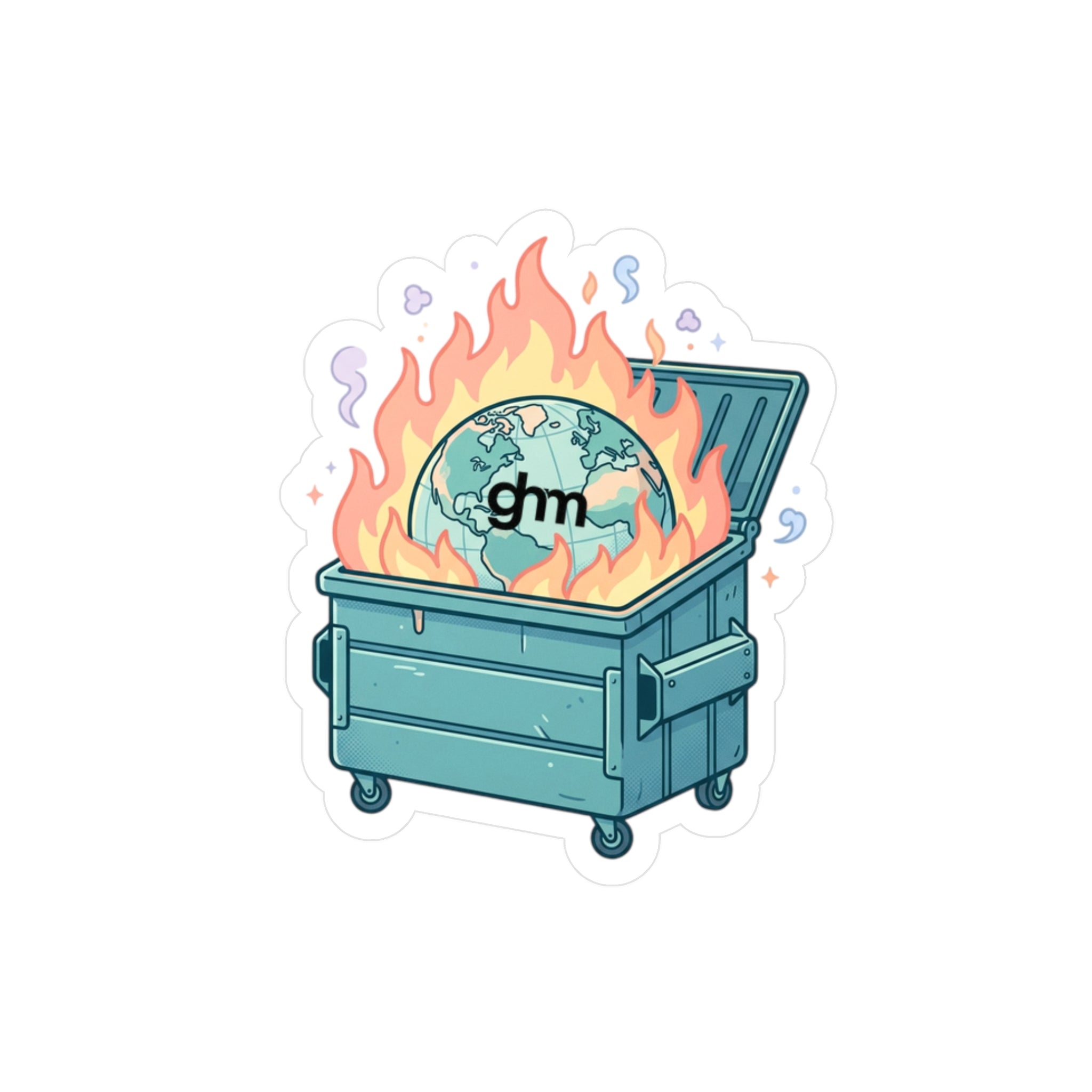 Dumpster Fire Earth Vinyl Sticker