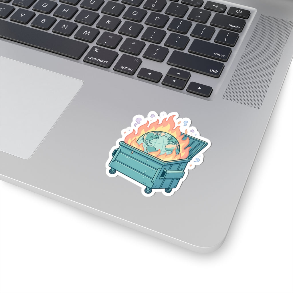 Dumpster Fire Earth Sticker