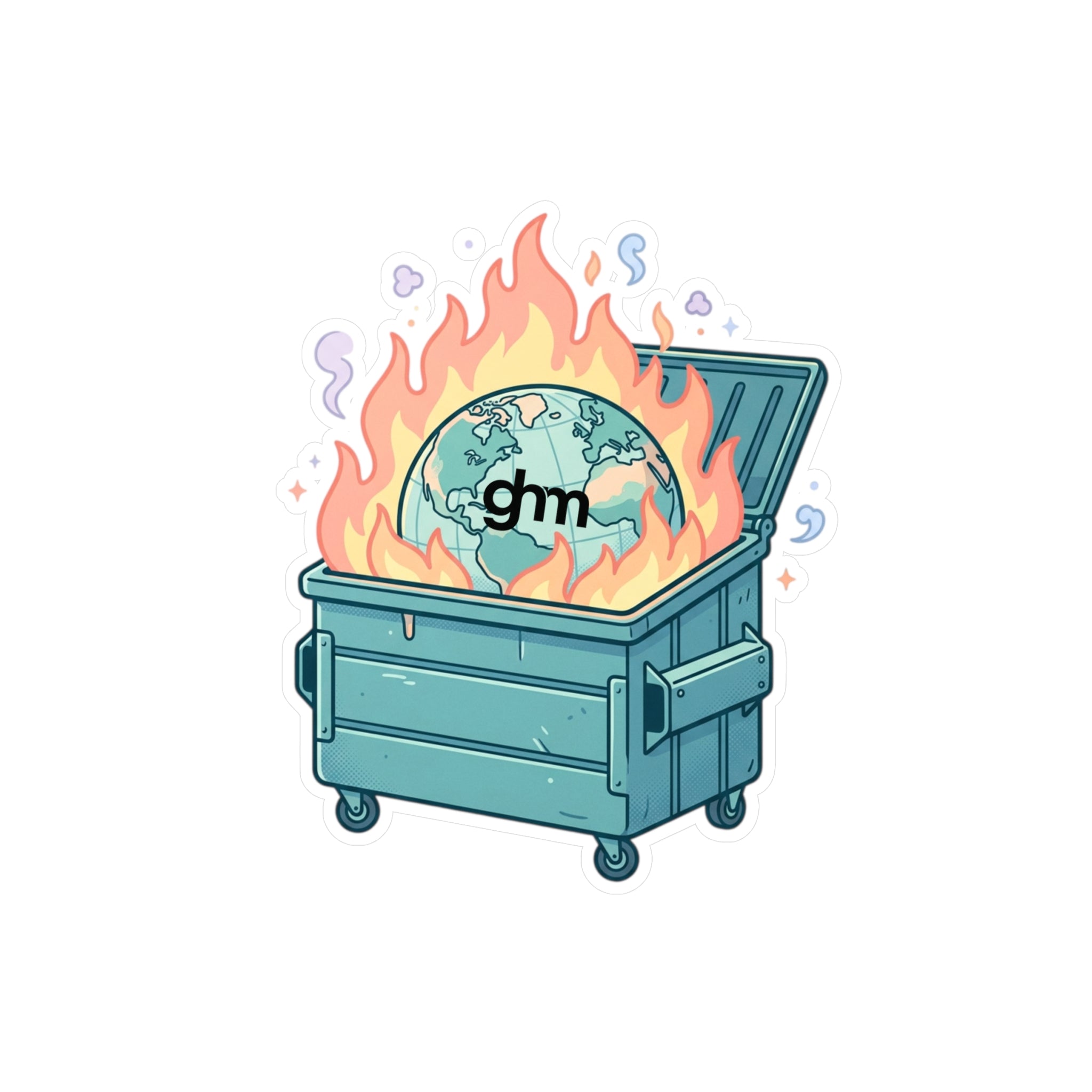 Dumpster Fire Earth Vinyl Sticker