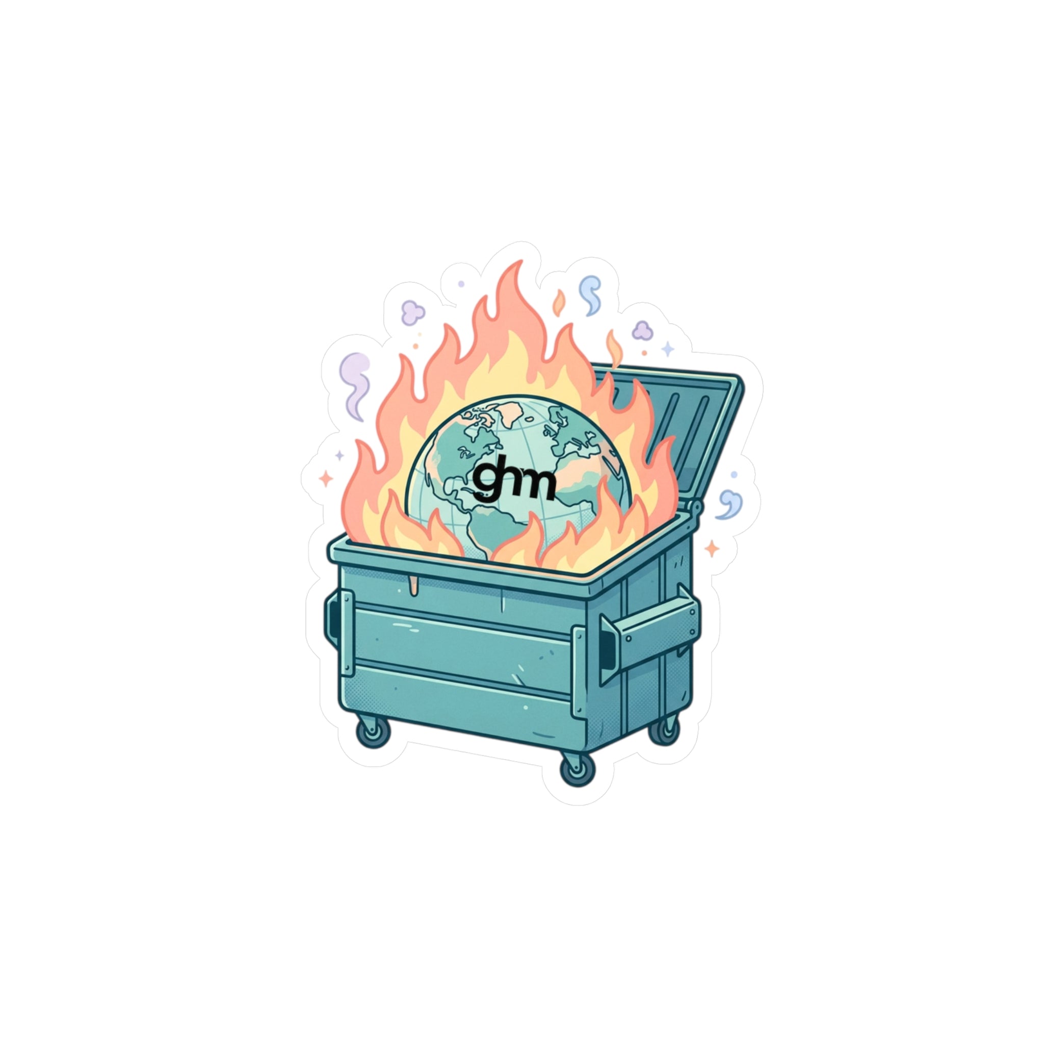 Dumpster Fire Earth Vinyl Sticker