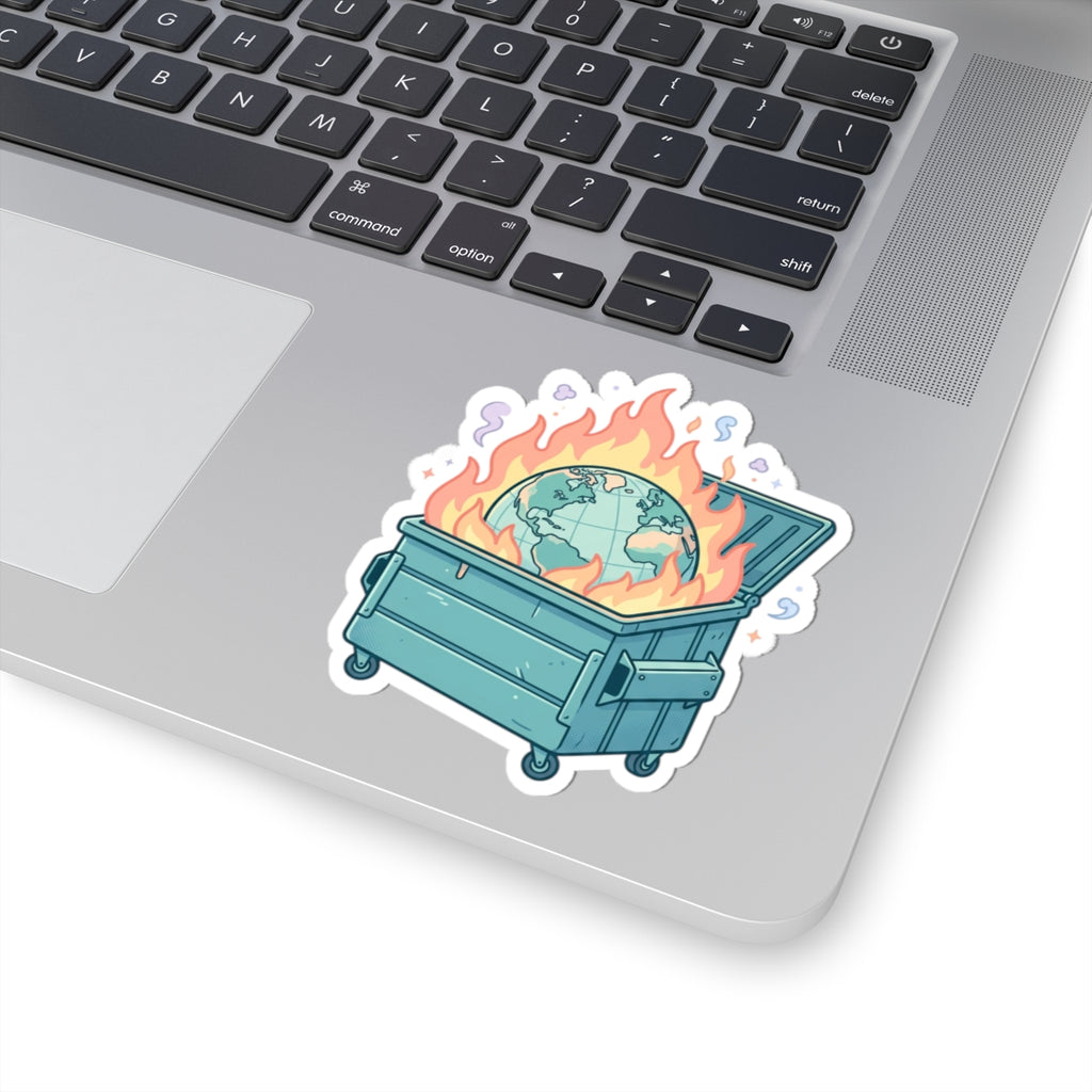 Dumpster Fire Earth Sticker