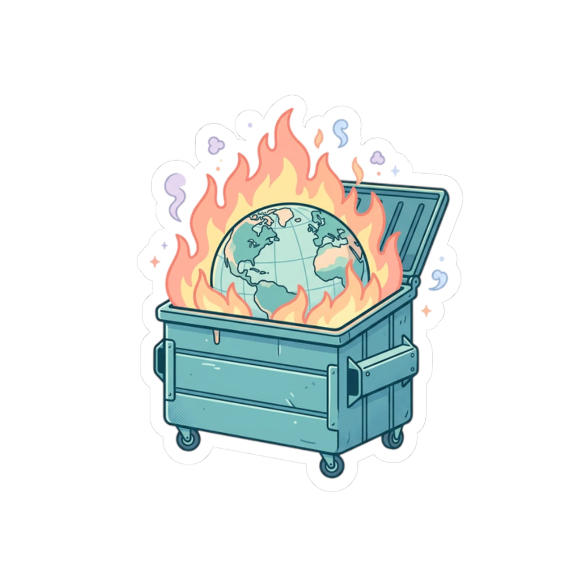 Dumpster Fire Earth Sticker